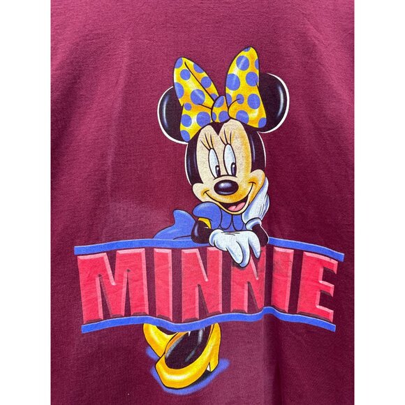 Disney Minnie Mouse Big Print Mickey Inc 90s Vintage Cartoon USA Made Shirt L - Picture 3 of 5